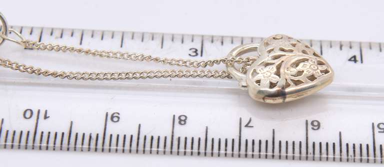 Vintage Sterling Silver Bracelet with Heart Shaped Locket Charm