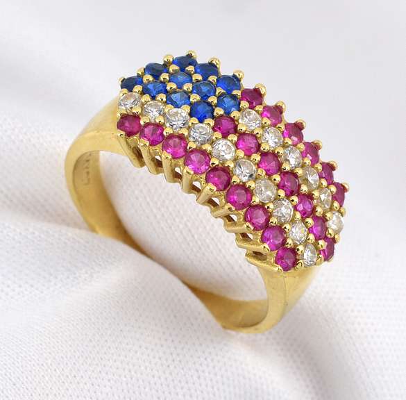 Fun 14k American Flag Ring