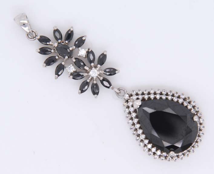 925 Sterling Silver Group Lot of Black Onyx and Cubic Zirconia Jewelry