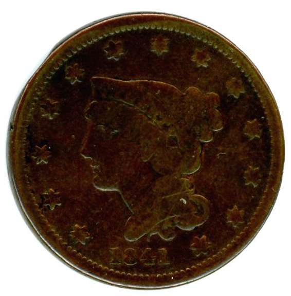 1841 Braided Hair Large Cent