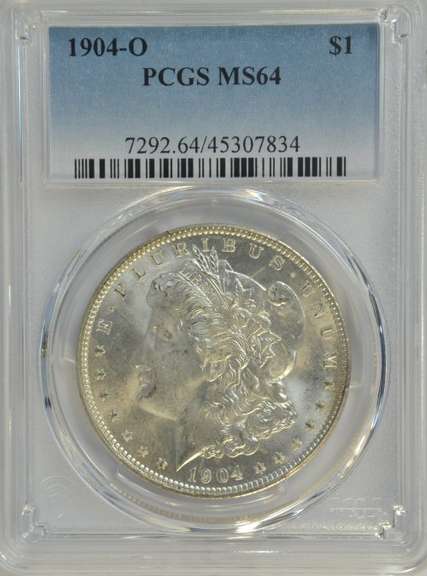 Impressive PCGS MS64 graded 1904-O Morgan Silver Dollar