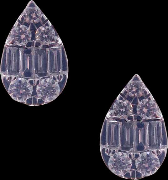 Thrusting Teardrop Diamond 18k White Gold Earrings