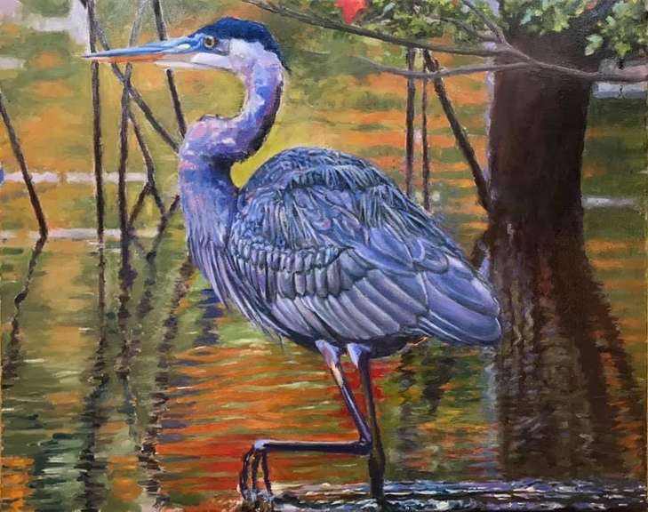 Blue Heron Original Art by Richard Friedman