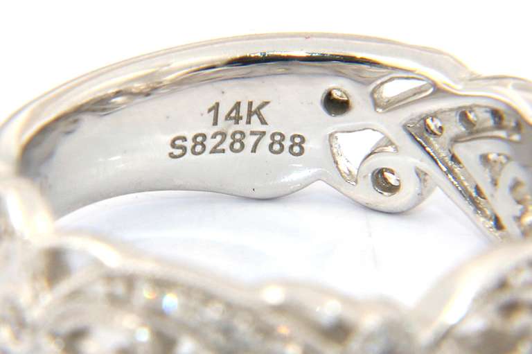 Gabriel & Co Diamond Milgrain Floral Band