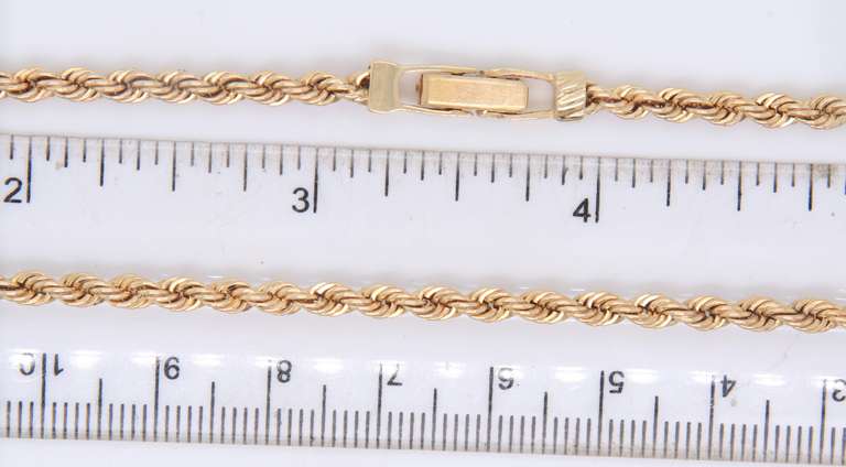 Simple Yellow Gold Rope Chain Necklace