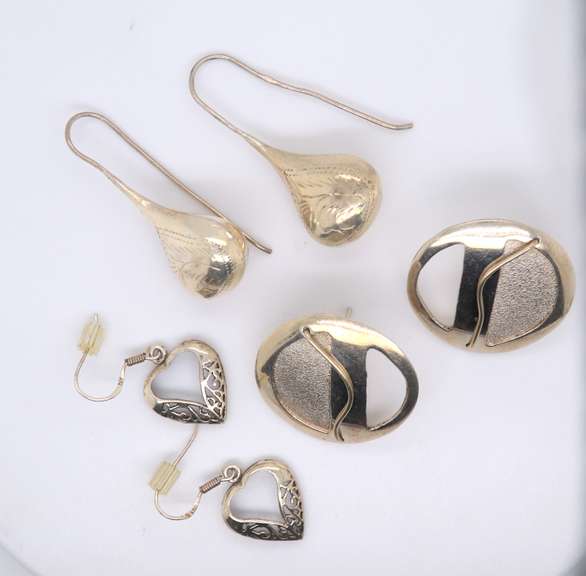 Group Lot of Vintage Sterling Silver Earrings