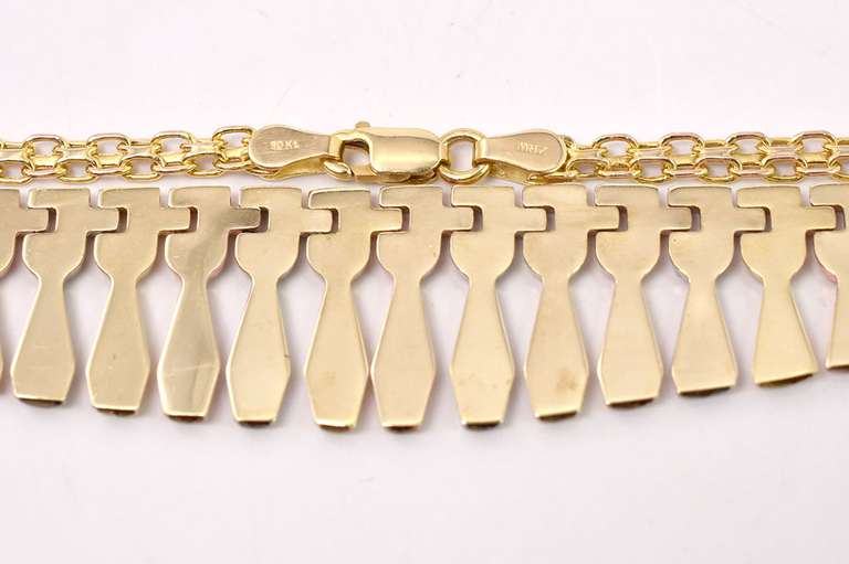 Elegant Fringe Necklace in Tri-Color Gold