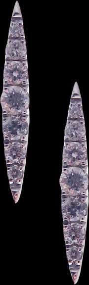 Sharp 18k White Gold Diamond Set Earrings
