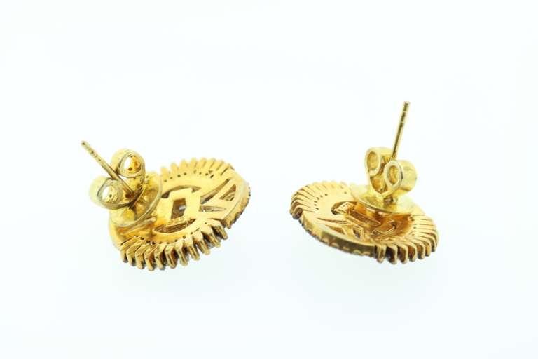 Byzantine Diamond Earrings with Gold Plated Silver