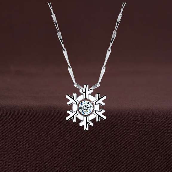 Snow flake Dancing stone Pendant