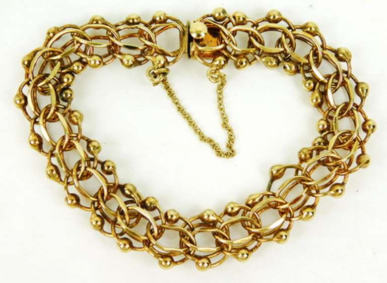 Vintage 12K Gold Filled Fancy Charm Bracelet