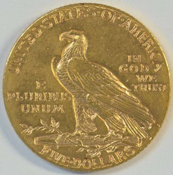 Lustrous BU 1909-D US $5 Indian Gold Piece