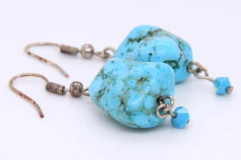 Turquoise Costume Dangle Earrings