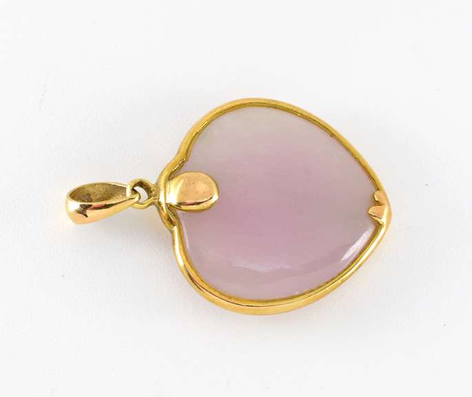 Lavander Jade Heart in 14k Bezel