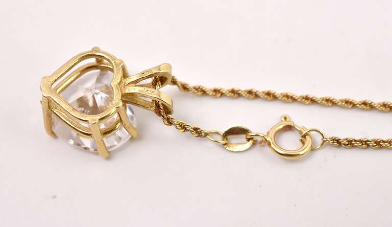 Sparkling Heart CZ Pendant Necklace in 14K Yellow Gold