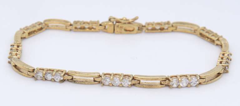 Vintage Sterling Silver Cubic Zirconia Bracelet