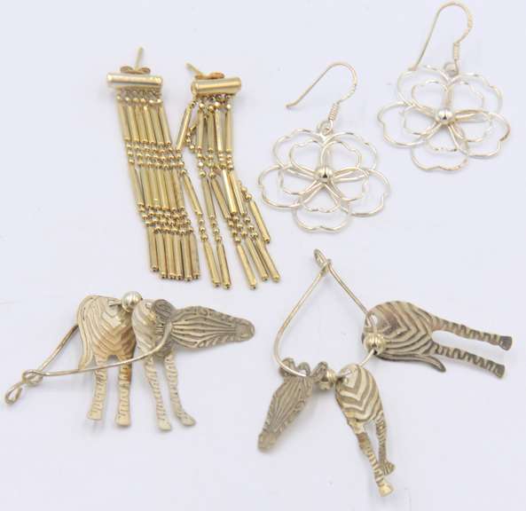 Lot of 3 Vintage Sterling Silver Dangle Earrings