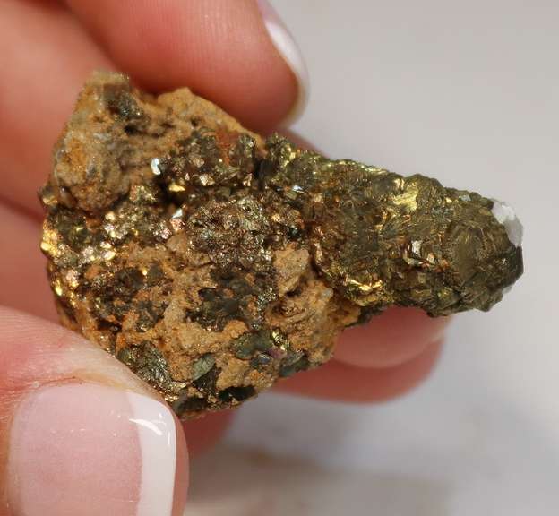 Unique shape! 145ct natural Pyrite and Calcite