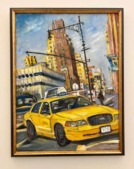 New York City Taxi Original Art by Linda Press