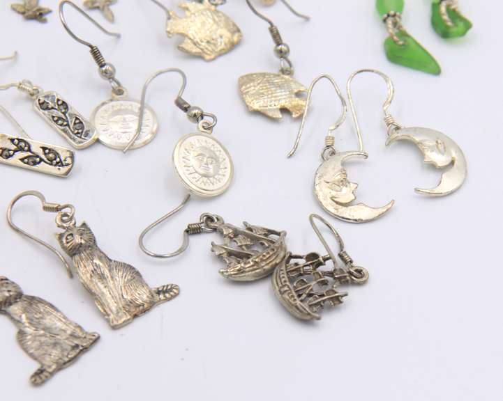 Big Group Lot of Vintage Sterling Silver Earrings