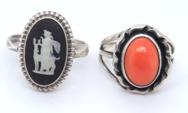 Lot of 2 Vintage Sterling Silver Rings