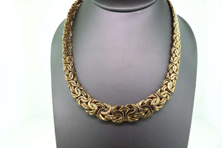 Handmade Italian 14k Gold Tribal Chain Necklace