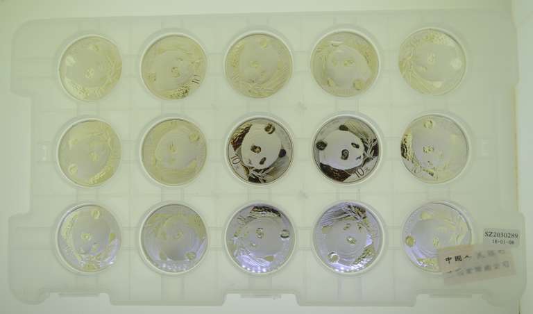2018 30g Ag .999 Cines Panda Coin lot of 15 Coins