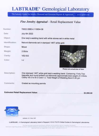 Luxurious White Gold Mix Cut Baguette and RBC Diamond Chevron Ring