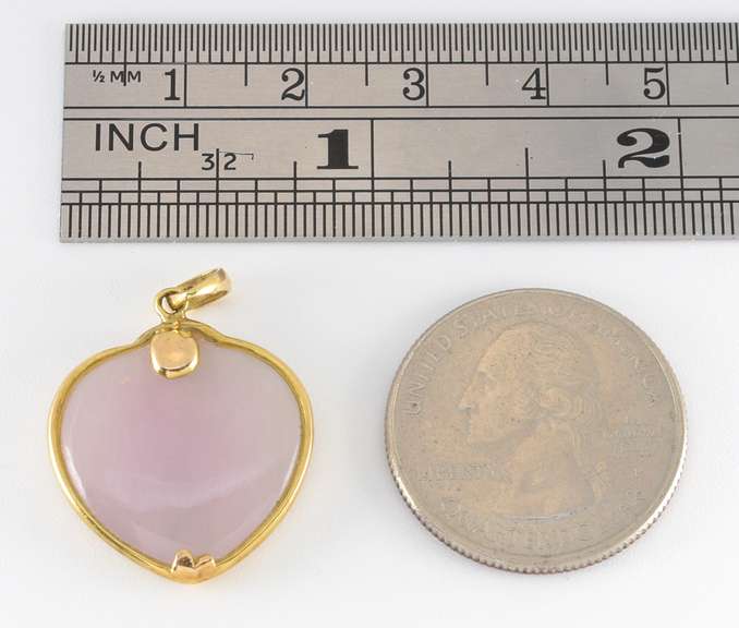 Lavander Jade Heart in 14k Bezel