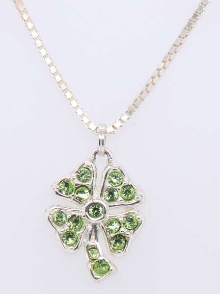 Vintage Sterling Silver Leaf Pendant on Chain