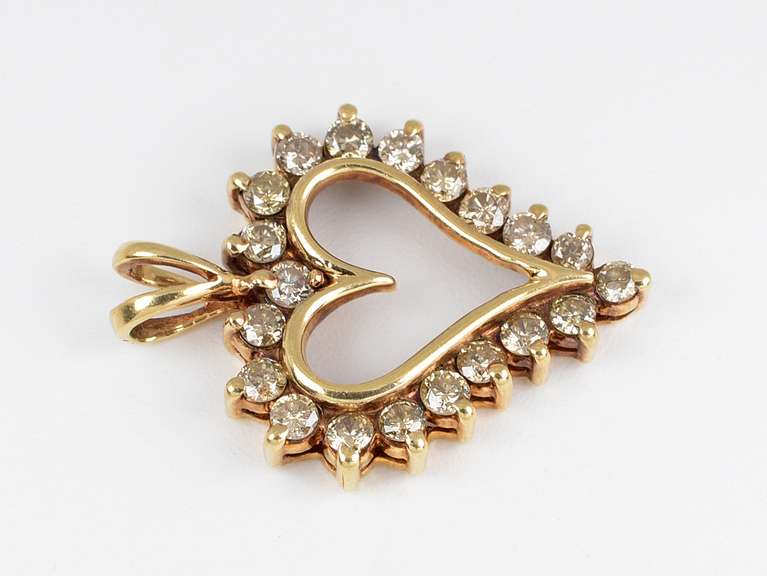 Glittery Champagne Diamond Heart