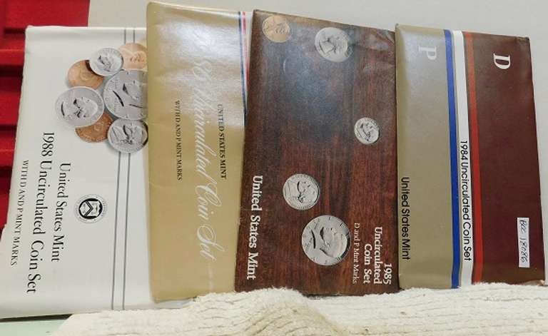 1984 & 1985 & 1986 & 1988 Mint Sets