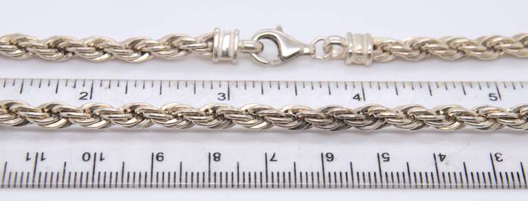 Vintage Sterling Silver Rope Chain Necklace