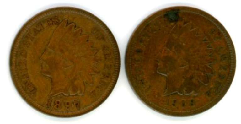 1897 and 1909 Indian Head Cents