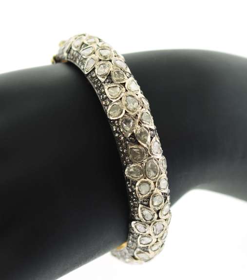 Flashy Mine Cut Diamond Bangle