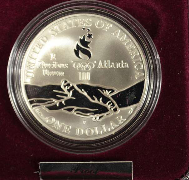 1996 Proof Smithsonian Institution 150th Anniversary Commemorative Silver Dollar.