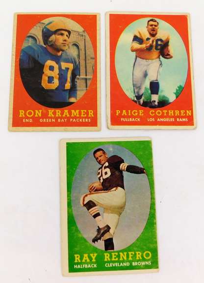 3 Topps 1958 Football Cards