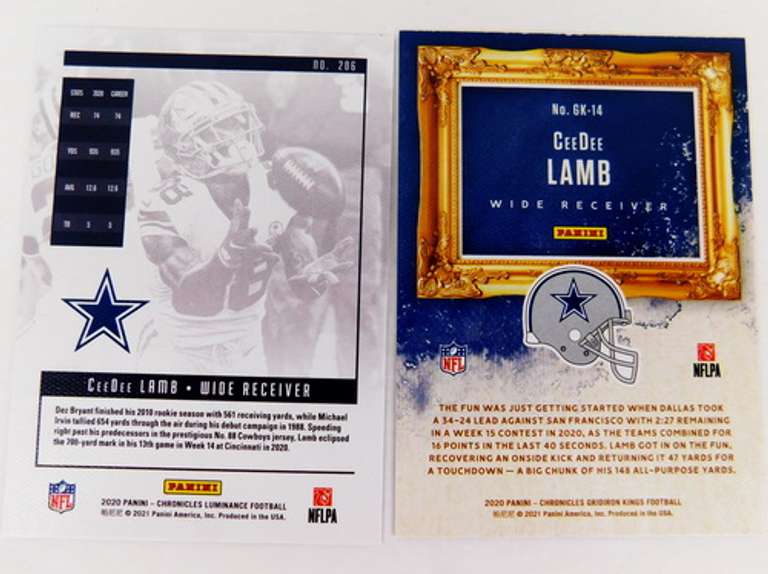 2 Cee Dee Lamb 2020 Rookie Football Cards
