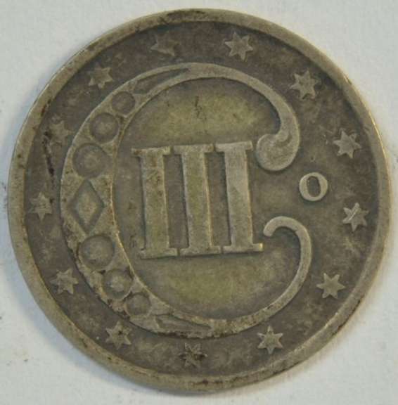 Very Scarce 1851-O Three Cent Silver Piece in VF
