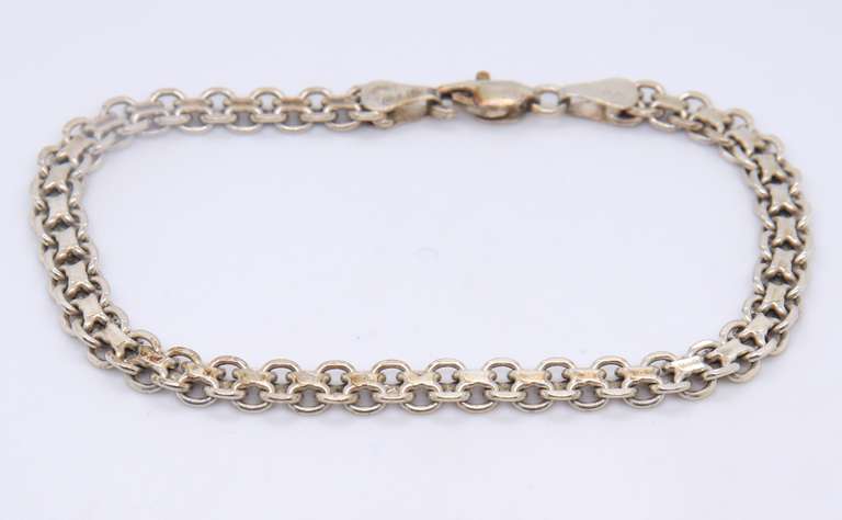 Vintage Sterling Silver Fancy Link Bracelet