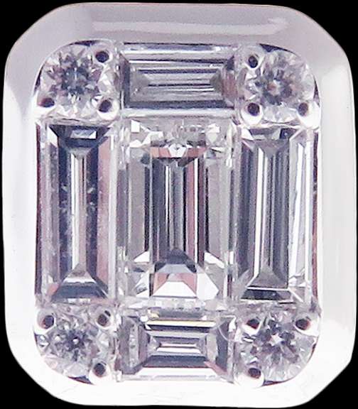 Platformed 18k White Gold Diamond Earrings