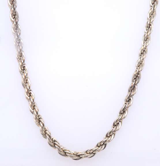 Vintage Sterling Silver Rope Chain Necklace