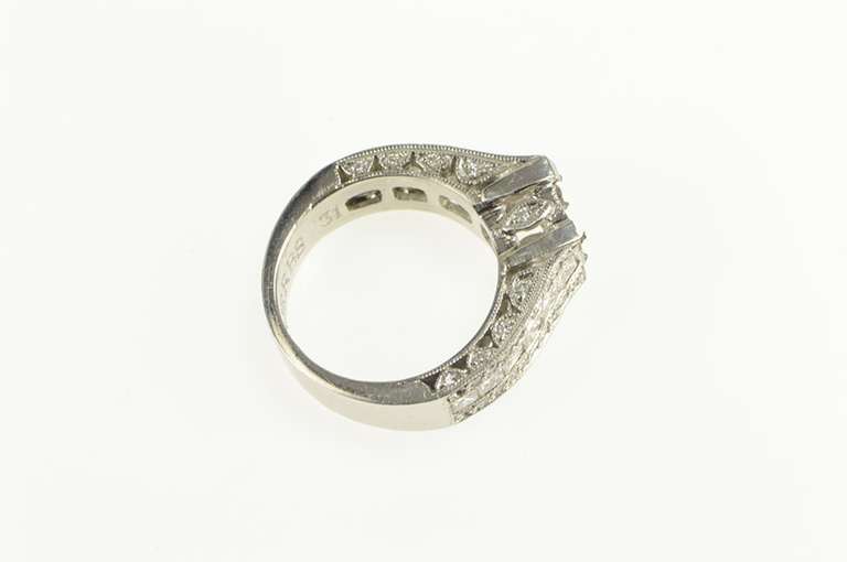 Platinum 1.37 Ctw Princess Diamond Engagement Setting Ring
