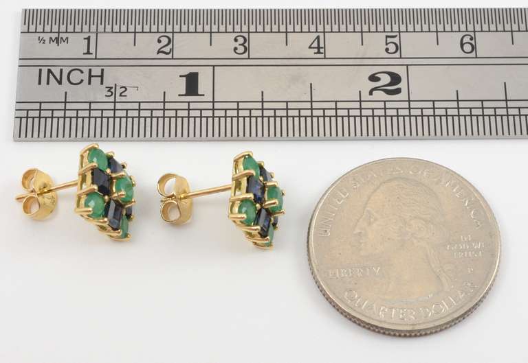 Interesting Emerald & Sapphire Earrings