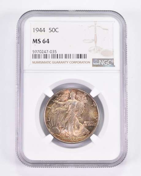 MS64 1944 Walking Liberty Half Dollar - Graded NGC