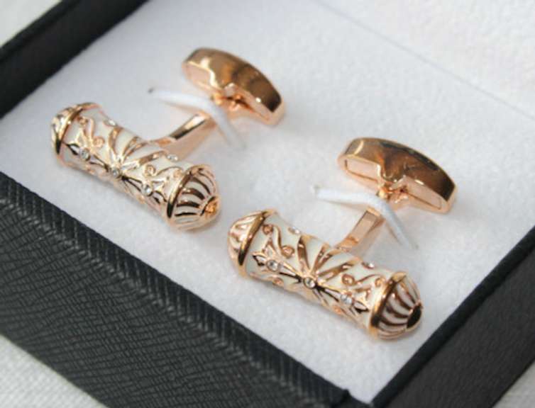 Handsome Pair Jeweled Style Cufflinks By Carelli