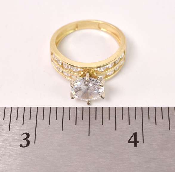 Dazzling Large CZ Ring in 14K Yellow Gold