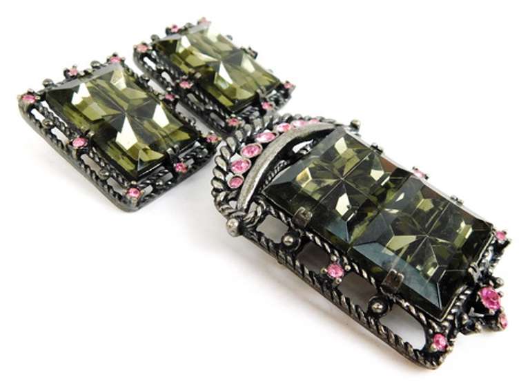 Vintage Deco Midnight Magic Signed Costume Jewelry