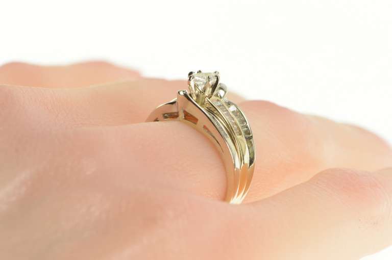 14K Yellow Gold 0.83 Ctw Marquise Diamond Engagement Ring
