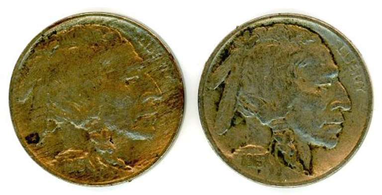 1913 Type 1 & Type 2 Buffalo Nickels